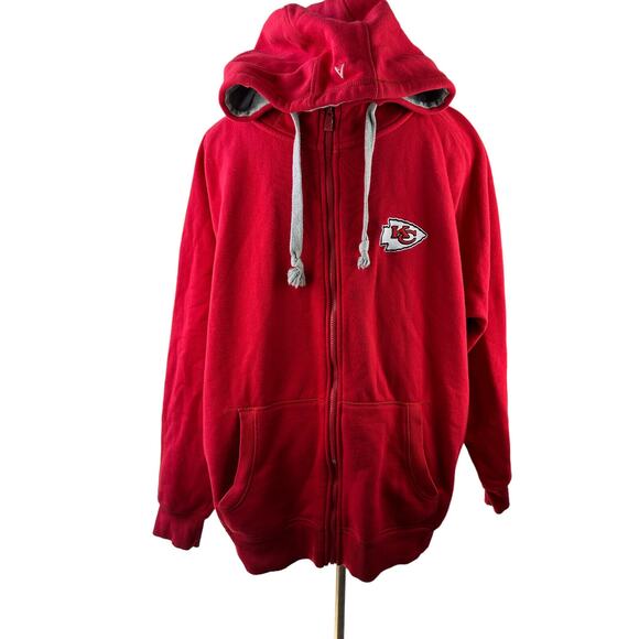 Kansas City Chiefs KC Red Antigua Victory Long Sleeve Full Zip Jacket Men's 2XL - Picture 6 of 11